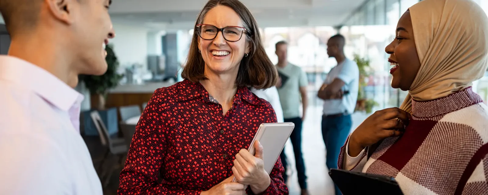 Mixed ethnic group of business professionals at a networking conference/meeting